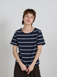 ボーダーシンプルTシャツ