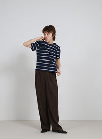 ボーダーシンプルTシャツ