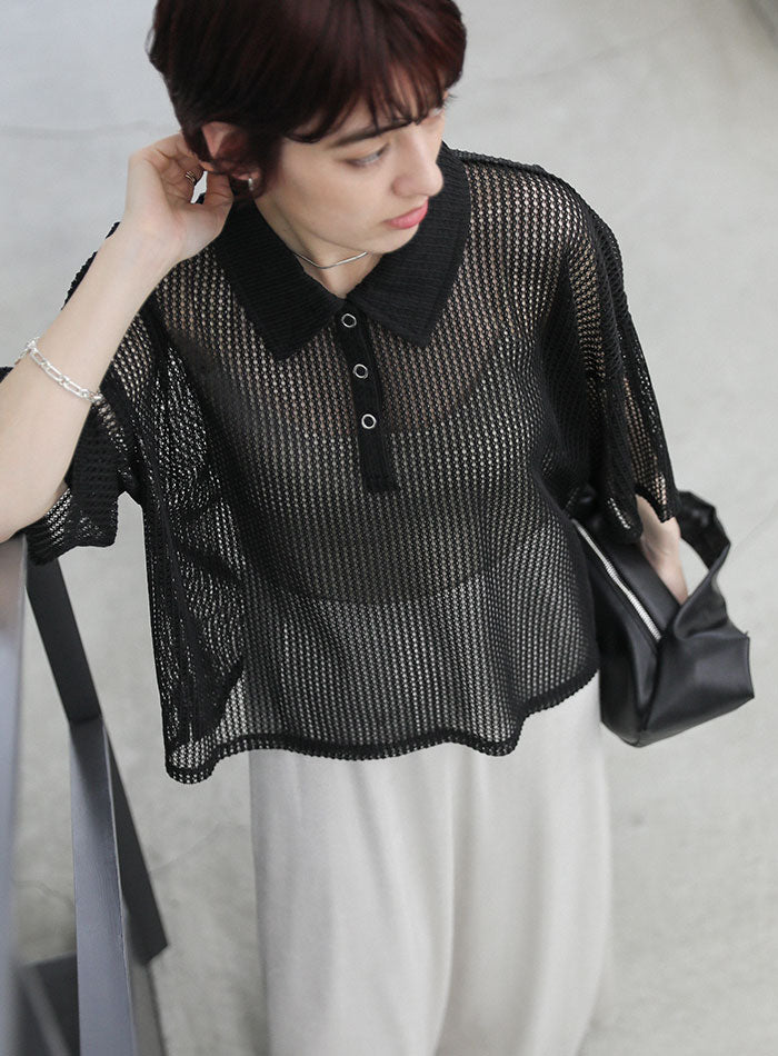 メッシュカットポロトップス – SELECT MOCA