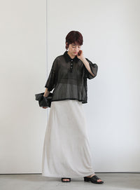メッシュカットポロトップス【SALE】
