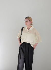 メッシュカットポロトップス【SALE】