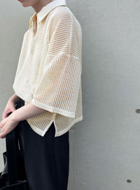 メッシュカットポロトップス【SALE】