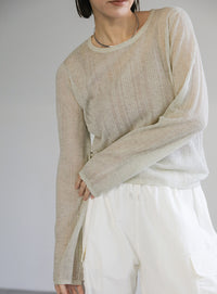 シアーランダムリブニット