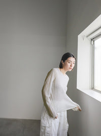 シアーランダムリブニット