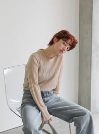 シアーランダムリブニット