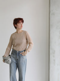 シアーランダムリブニット