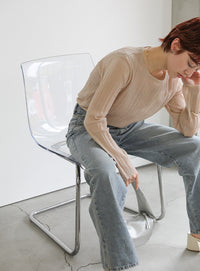 シアーランダムリブニット