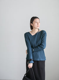 ネックデザインテレコトップス【SALE】