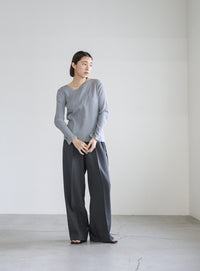 ネックデザインテレコトップス【SALE】