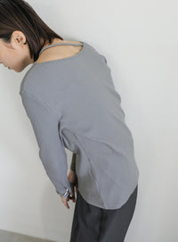 ネックデザインテレコトップス【SALE】