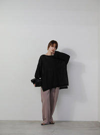 シアーボートネックルーズニット【official限定】