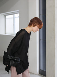 シアーボートネックルーズニット【official限定】