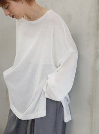 シアーボートネックルーズニット【official限定】