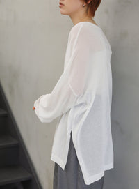 シアーボートネックルーズニット【official限定】