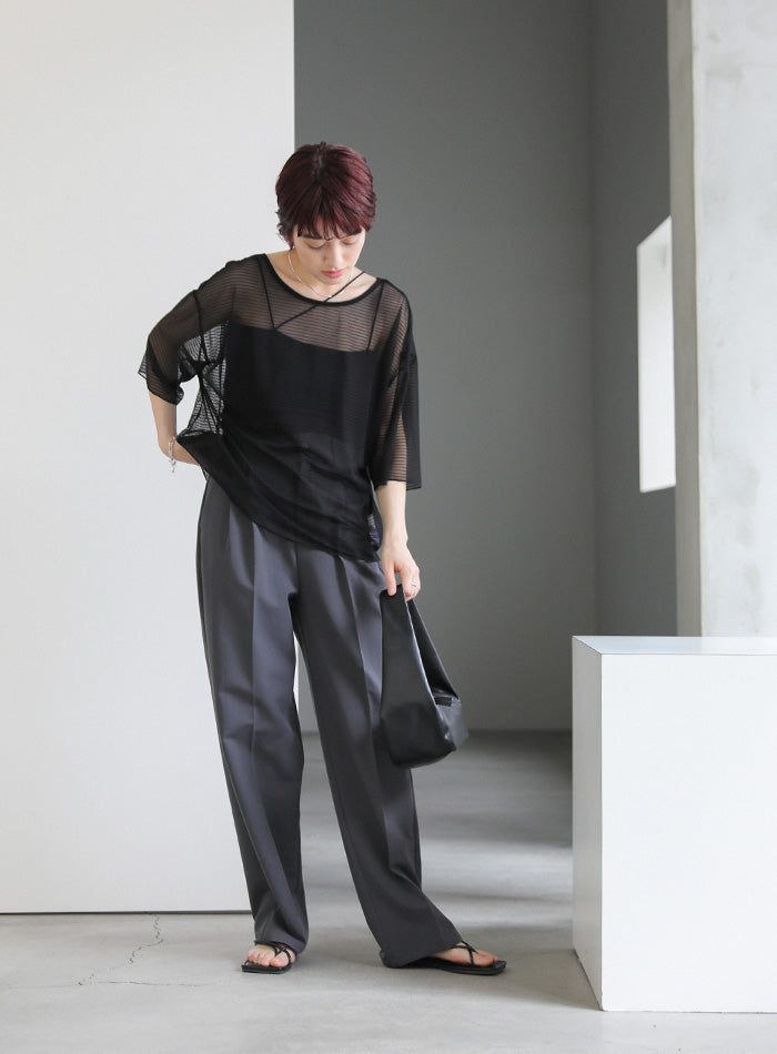 オープンネックシアーボーダートップス【SALE】 – SELECT MOCA