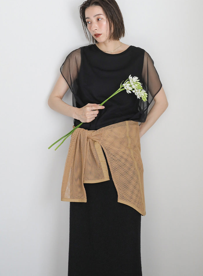 FRAY I.D｜チュールレイヤードノースリカットソー | Rakuten