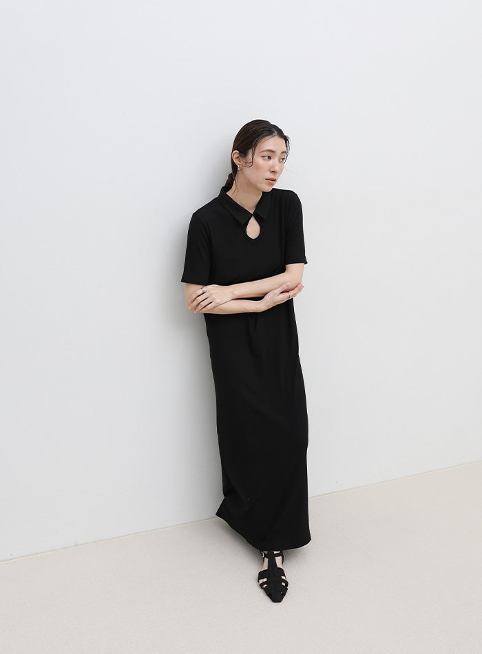 サイズ展開あり】テレコロングポロワンピース – SELECT MOCA