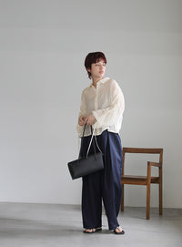 シャーリングスリーブシアーシャツ【SALE】