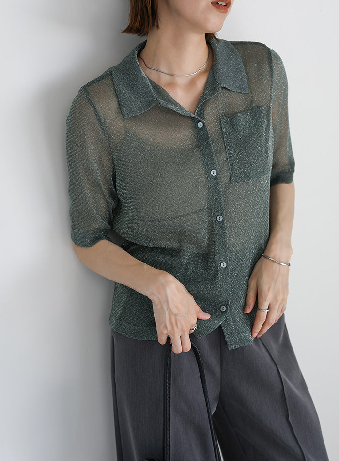 ラメシアーハーフスリーブシャツ – SELECT MOCA