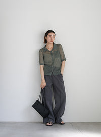 ラメシアーハーフスリーブシャツ【SALE】