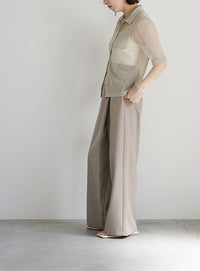 ラメシアーハーフスリーブシャツ【SALE】
