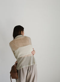 ラメシアーハーフスリーブシャツ【SALE】