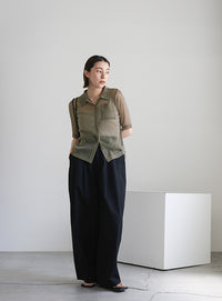 ラメシアーハーフスリーブシャツ【SALE】