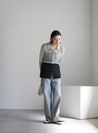 ラメシアーハーフスリーブシャツ【SALE】