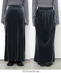 ベロアIラインロングスカート【by SON】