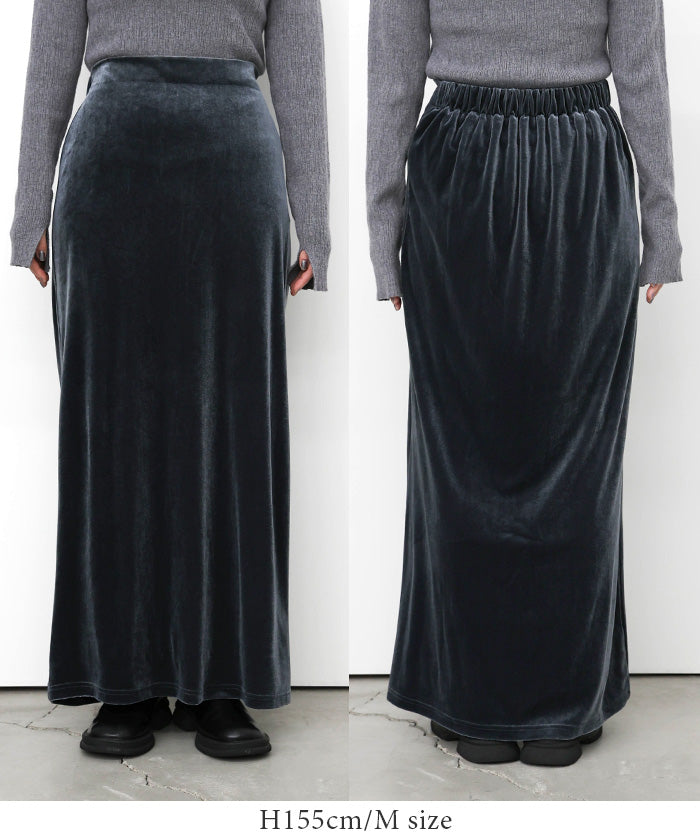ベロアIラインロングスカート【by SON】