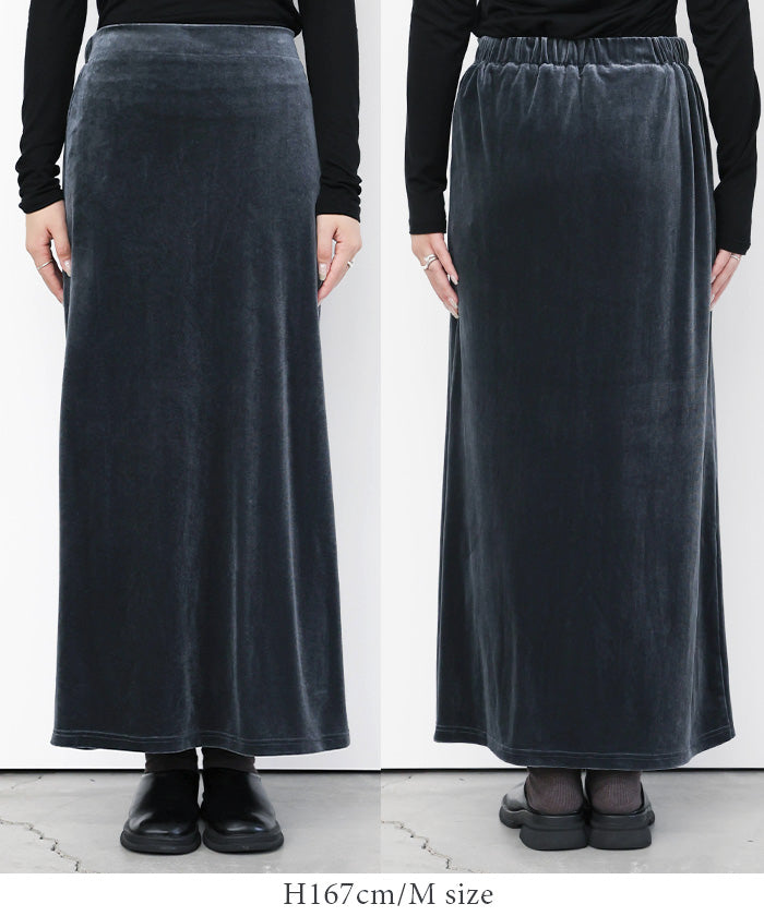 ベロアIラインロングスカート【by SON】