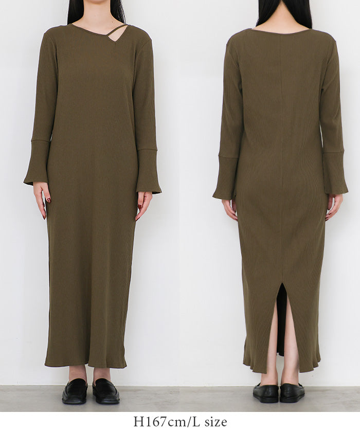 デザインネックリブワンピース – SELECT MOCA