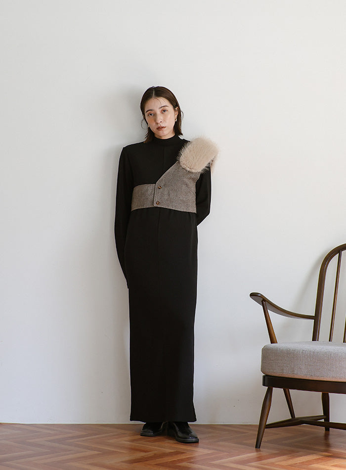 ツイードワンショルダーファービスチェ – SELECT MOCA