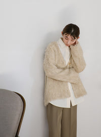 ロングシャギーカーディガン