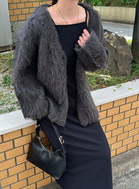 ロングシャギーカーディガン