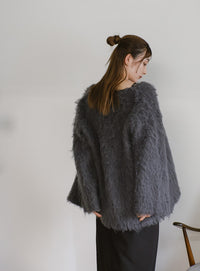 ロングシャギーカーディガン