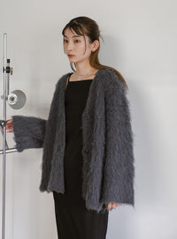 ロングシャギーカーディガン