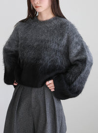 ツートーンシャギーニット