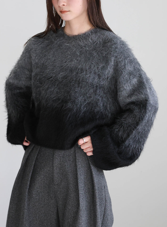 ツートーンシャギーニット