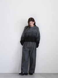 ツートーンシャギーニット