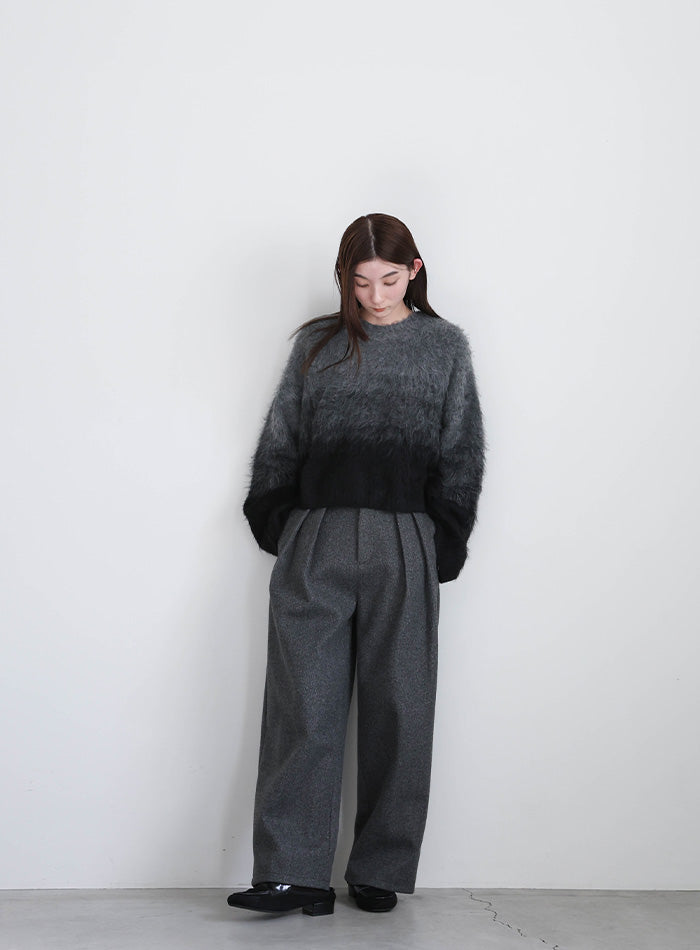 ツートーンシャギーニット