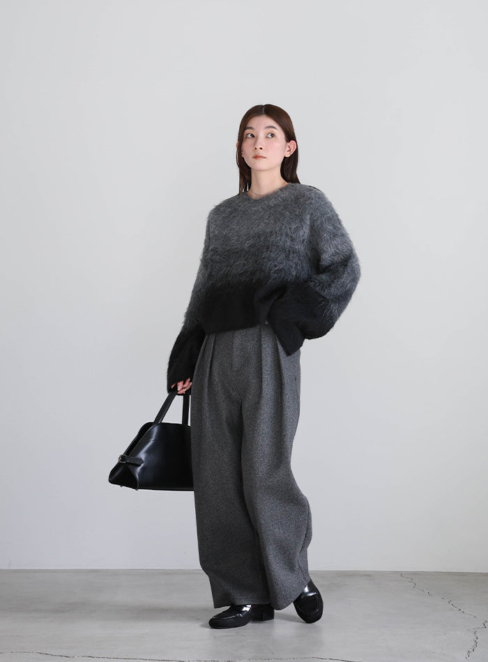 ツートーンシャギーニット