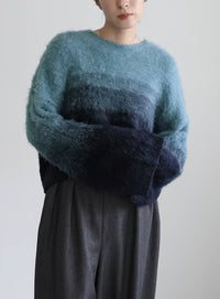 ツートーンシャギーニット