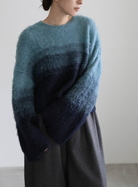 ツートーンシャギーニット