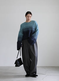 ツートーンシャギーニット