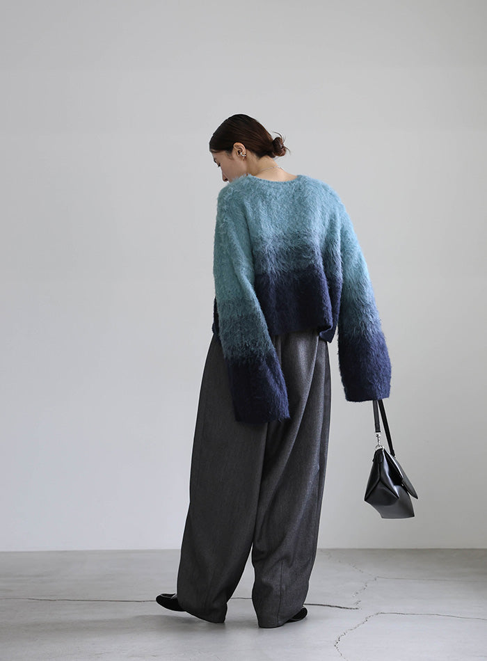 ツートーンシャギーニット