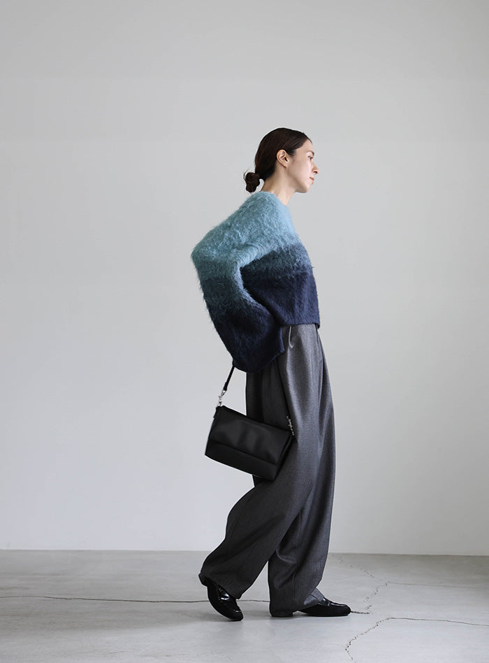 ツートーンシャギーニット