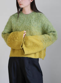 ツートーンシャギーニット