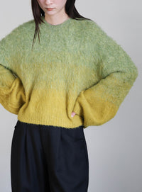 ツートーンシャギーニット