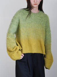 ツートーンシャギーニット